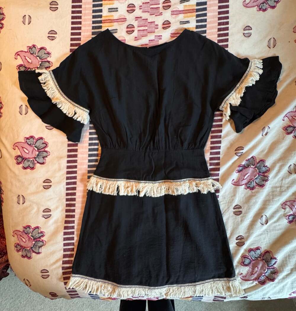 Boho Fringe Mini Dress | Coastal Cowgirl Festival Cottagecore Chic